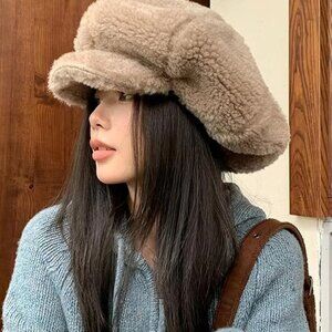 Oversized Fleece  Octagonal Street Wear Ski Hat Cap